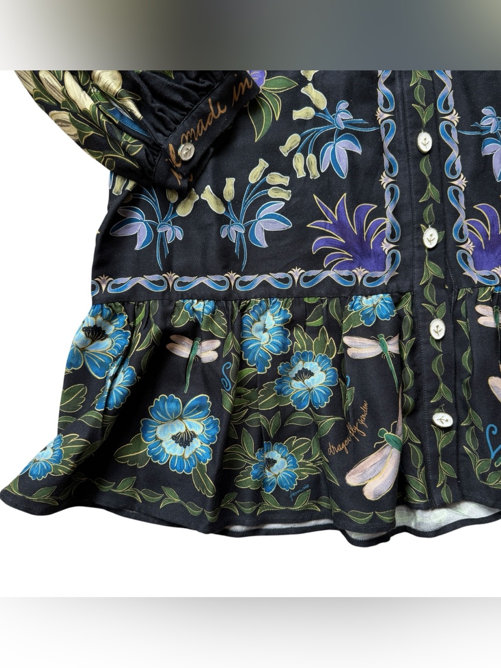 NWT FARM Rio Winter Garden Mini Dress XL Bird Floral Puff Sleeve Boho Dress $248 - Picture 10 of 16